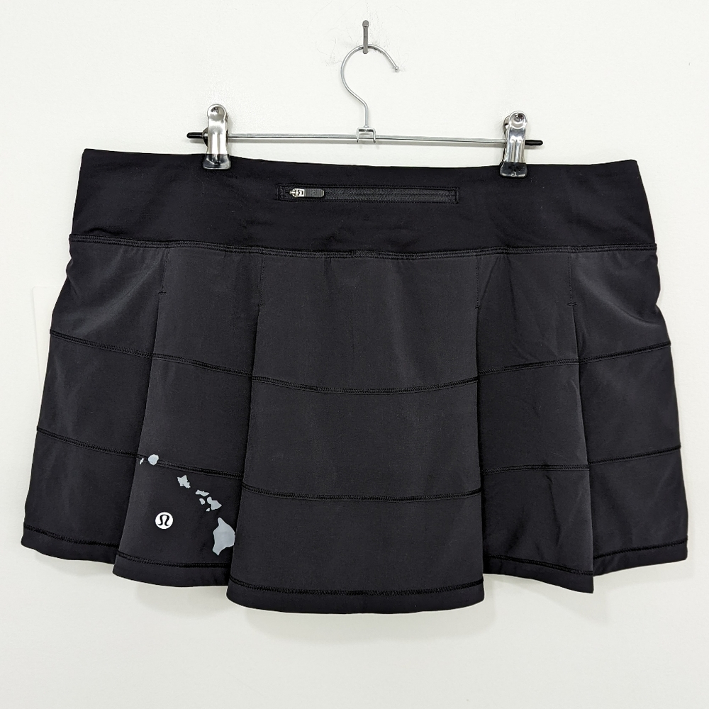 RARE Lululemon Pace Rival Skirt Black Hawaiian Islands - Picture 8 of 8